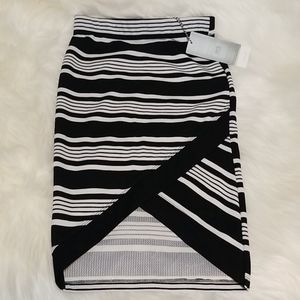 Black and white pencil skirt